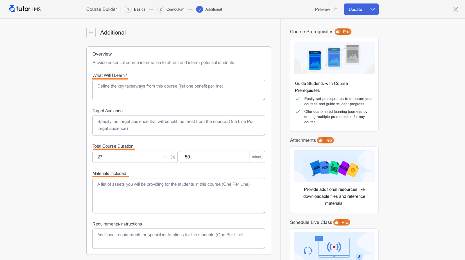 Tutor LMS Course Creation Step 3